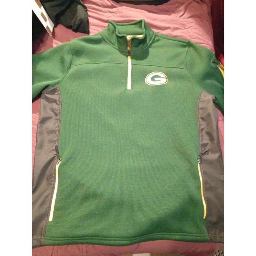 NFL Team Apparel Green Bay Packers Quarter Zipper Pullover XL